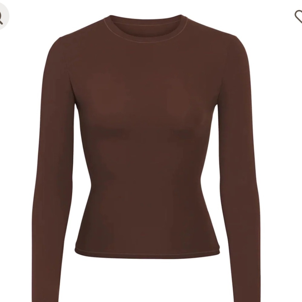 SKIMS Long Sleeve TShirt. Size XS. Cocoa. NWT